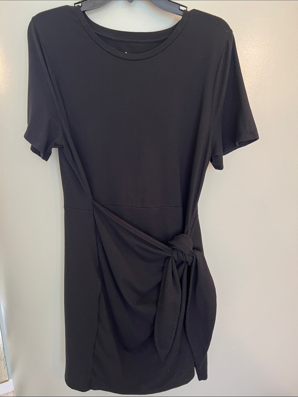 New Day Black Midi Side Tie Dress